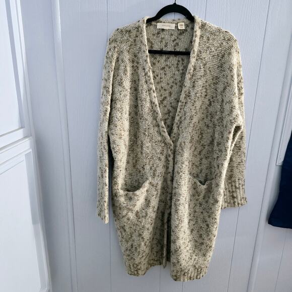 Inhabit Wool Blend Long Chunky Knit Sweater Cardigan size Medium Cozy Winter - Picture 1 of 11